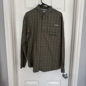 Columbia PHG Performance Hunting‎ Gear Button Down Shirt Men's M Green Plaid